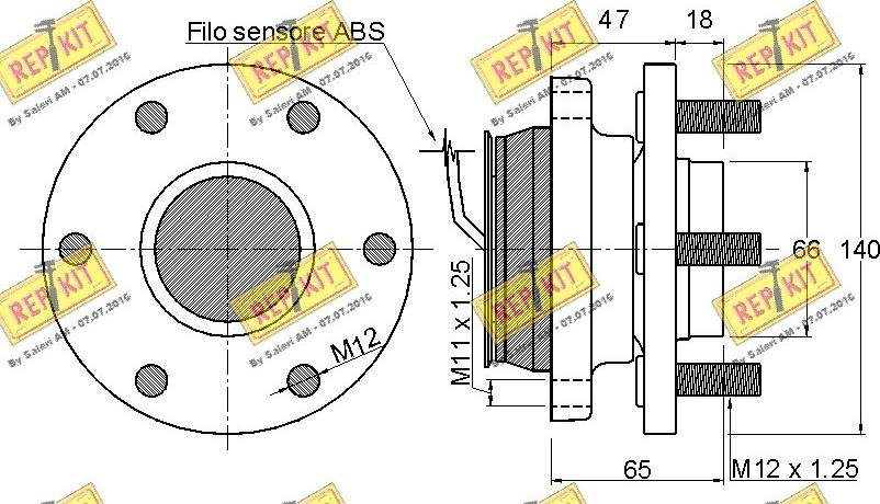 REPKIT RKB2239 - Комплект підшипника маточини колеса autocars.com.ua