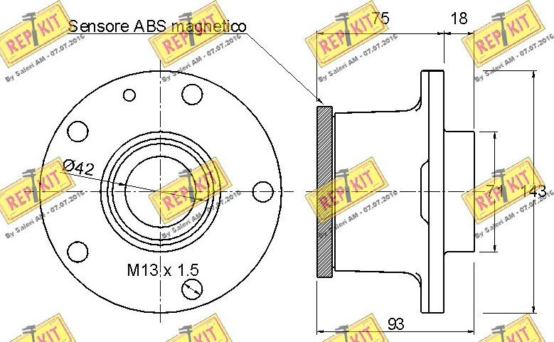 REPKIT RKB2240 - Комплект підшипника маточини колеса autocars.com.ua