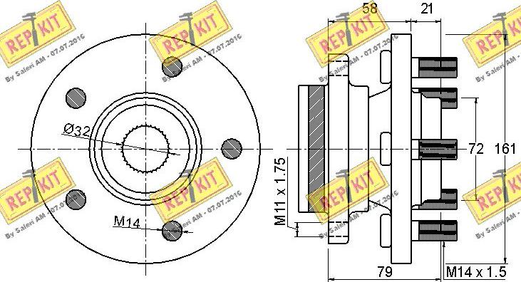 REPKIT RKB2247 - Комплект підшипника маточини колеса autocars.com.ua