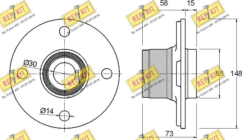 REPKIT RKB2304 - Комплект підшипника маточини колеса autocars.com.ua