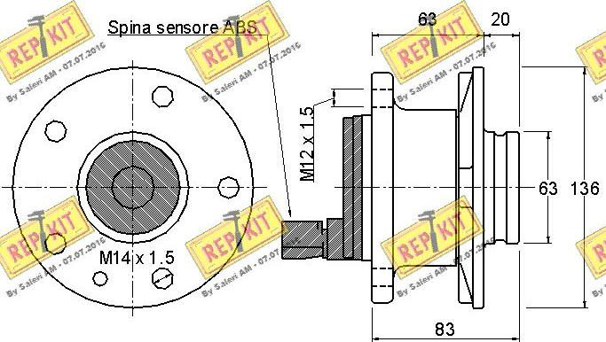 REPKIT RKB2307 - Комплект підшипника маточини колеса autocars.com.ua