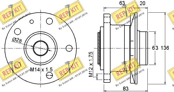 REPKIT RKB2309 - Комплект підшипника маточини колеса autocars.com.ua