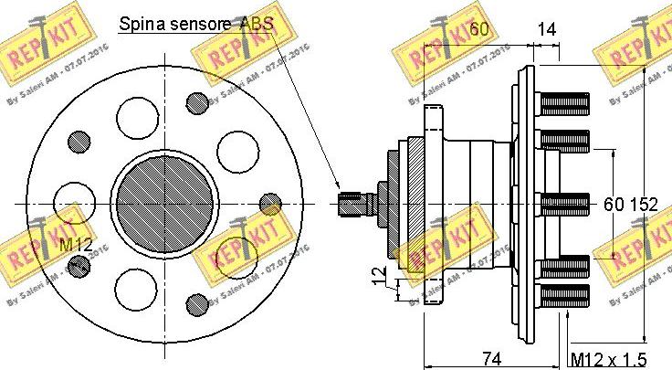 REPKIT RKB2324 - Комплект підшипника маточини колеса autocars.com.ua