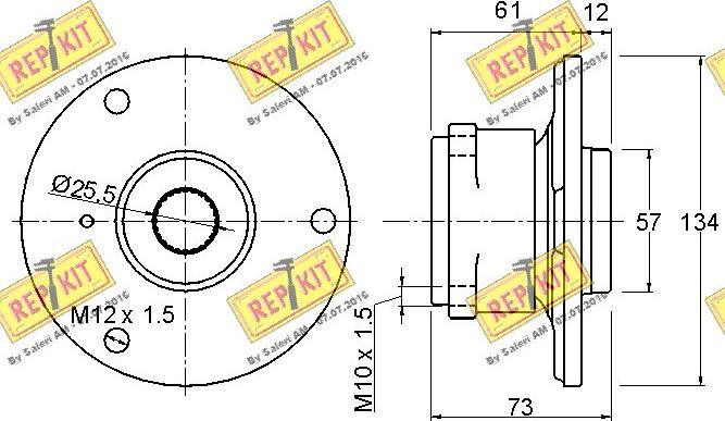 REPKIT RKB2349 - Комплект підшипника маточини колеса autocars.com.ua