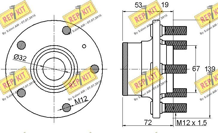 REPKIT RKB2391 - Комплект підшипника маточини колеса autocars.com.ua