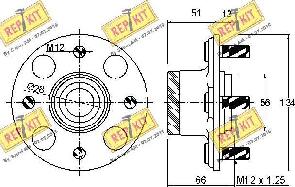 REPKIT RKB2392 - Комплект підшипника маточини колеса autocars.com.ua