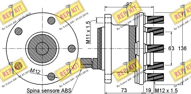 REPKIT RKB2417 - Комплект підшипника маточини колеса autocars.com.ua