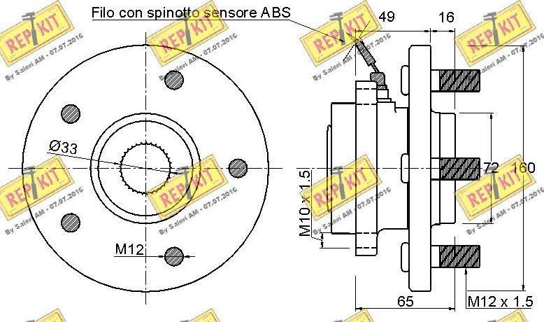 REPKIT RKB2429 - Комплект підшипника маточини колеса autocars.com.ua