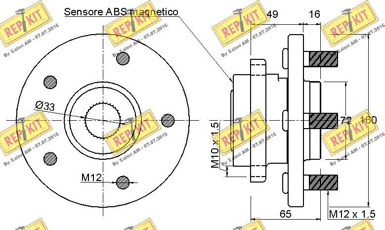 REPKIT RKB2431 - Комплект підшипника маточини колеса autocars.com.ua