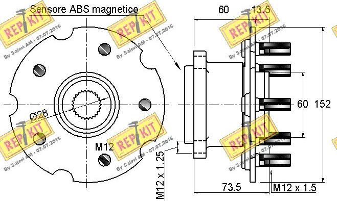 REPKIT RKB2441 - Комплект підшипника маточини колеса autocars.com.ua