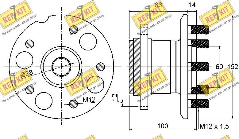 REPKIT RKB2453 - Комплект підшипника маточини колеса autocars.com.ua