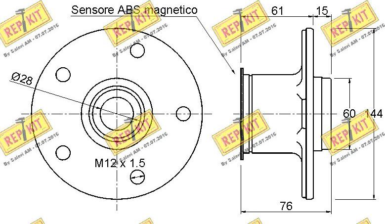 REPKIT RKB2458 - Комплект підшипника маточини колеса autocars.com.ua