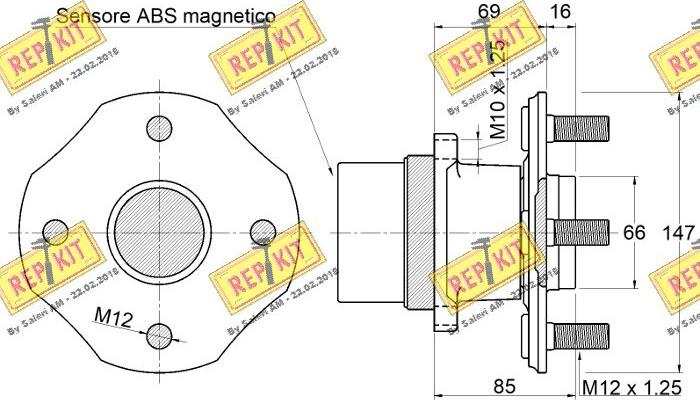 REPKIT RKB2481 - Комплект підшипника маточини колеса autocars.com.ua