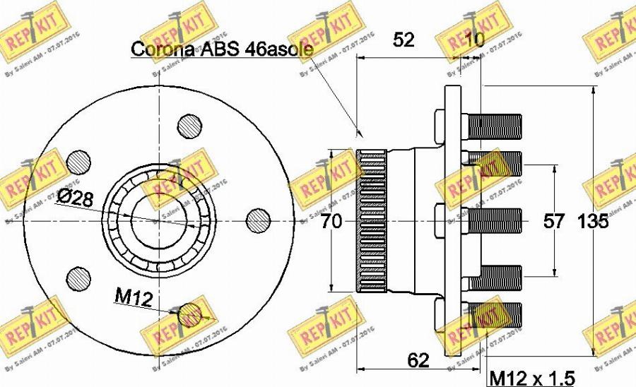 REPKIT RKB2522 - Комплект підшипника маточини колеса autocars.com.ua