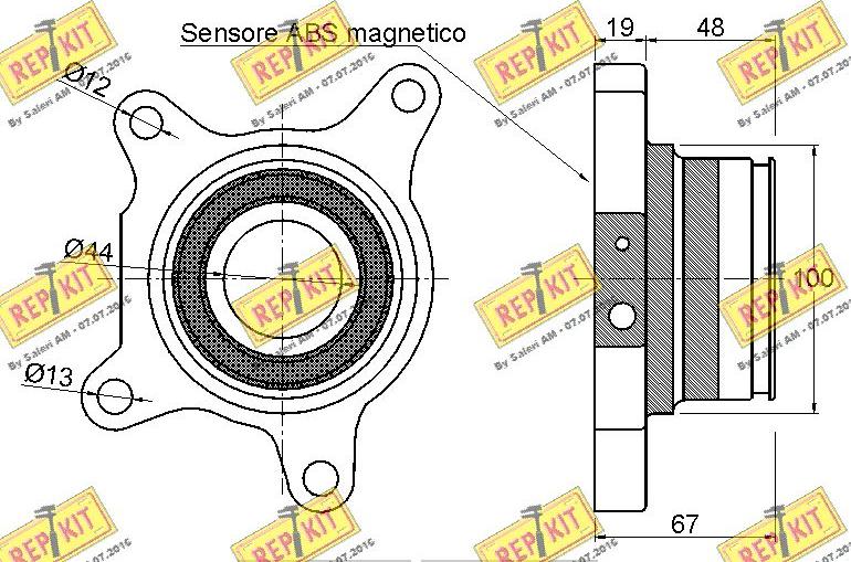 REPKIT RKB2534 - Комплект підшипника маточини колеса autocars.com.ua