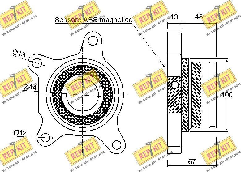 REPKIT RKB2536 - Комплект підшипника маточини колеса autocars.com.ua