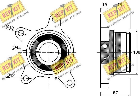 REPKIT RKB2537 - Комплект підшипника маточини колеса autocars.com.ua