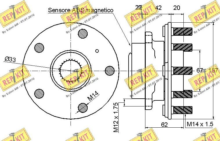 REPKIT RKB2570 - Комплект підшипника маточини колеса autocars.com.ua