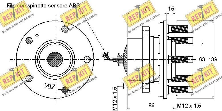 REPKIT RKB2572 - Комплект підшипника маточини колеса autocars.com.ua