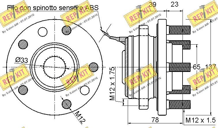 REPKIT RKB2583 - Комплект підшипника маточини колеса autocars.com.ua