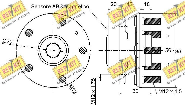 REPKIT RKB2585 - Комплект підшипника маточини колеса autocars.com.ua