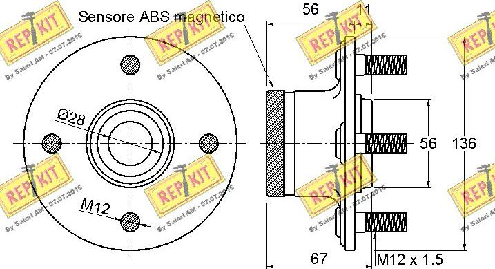 REPKIT RKB2587 - Комплект підшипника маточини колеса autocars.com.ua