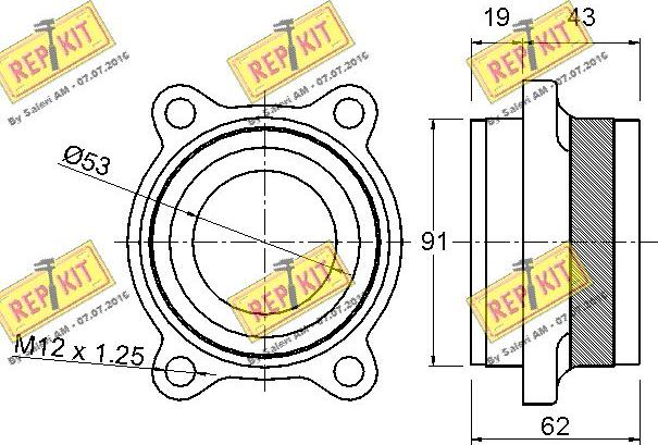 REPKIT RKB2591 - Комплект підшипника маточини колеса autocars.com.ua