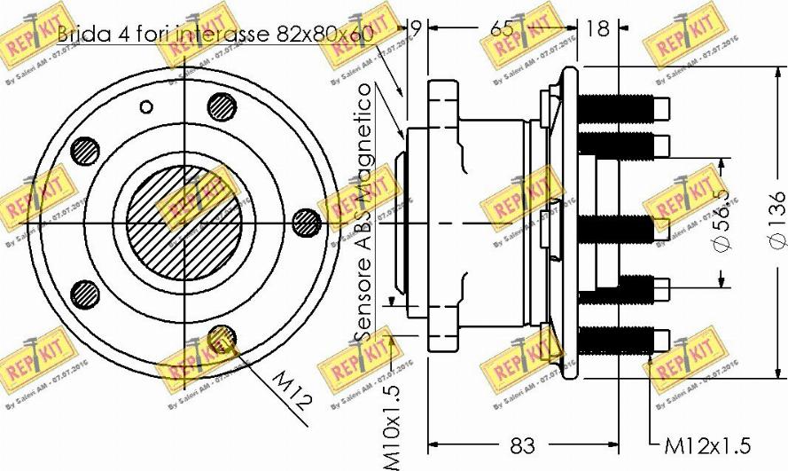 REPKIT RKB2599 - Комплект підшипника маточини колеса autocars.com.ua