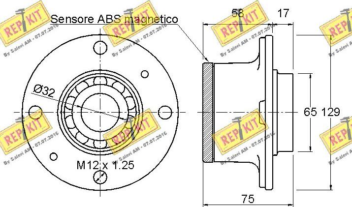 REPKIT RKB2604 - Комплект підшипника маточини колеса autocars.com.ua