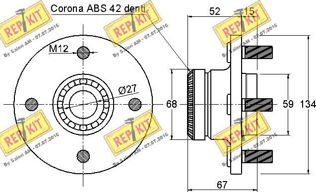 REPKIT RKB2638 - Комплект подшипника ступицы колеса autodnr.net