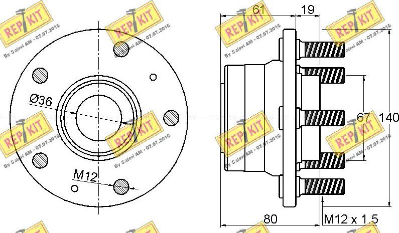 REPKIT RKB2639 - Комплект підшипника маточини колеса autocars.com.ua