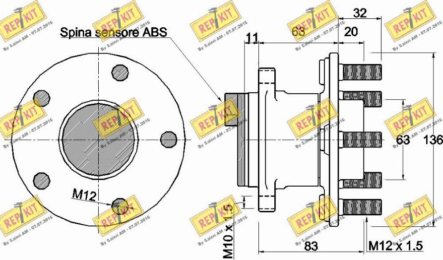 REPKIT RKB2643 - Комплект підшипника маточини колеса autocars.com.ua