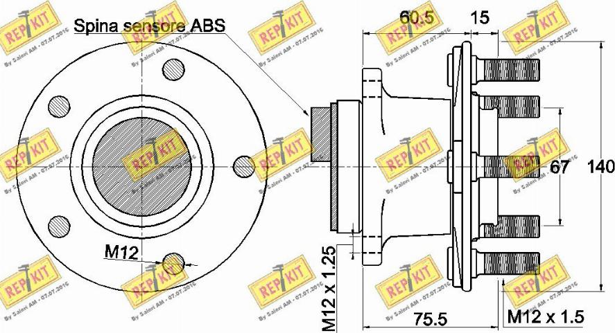 REPKIT RKB2674 - Комплект підшипника маточини колеса autocars.com.ua