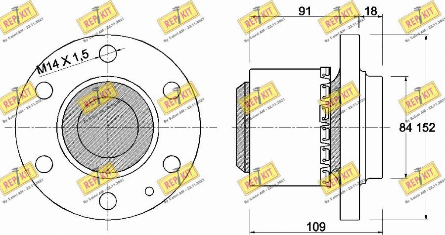 REPKIT RKB2708 - Комплект підшипника маточини колеса autocars.com.ua