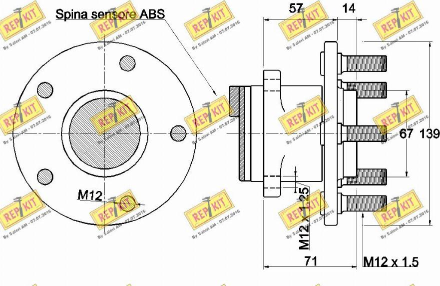 REPKIT RKB2711 - Комплект підшипника маточини колеса autocars.com.ua