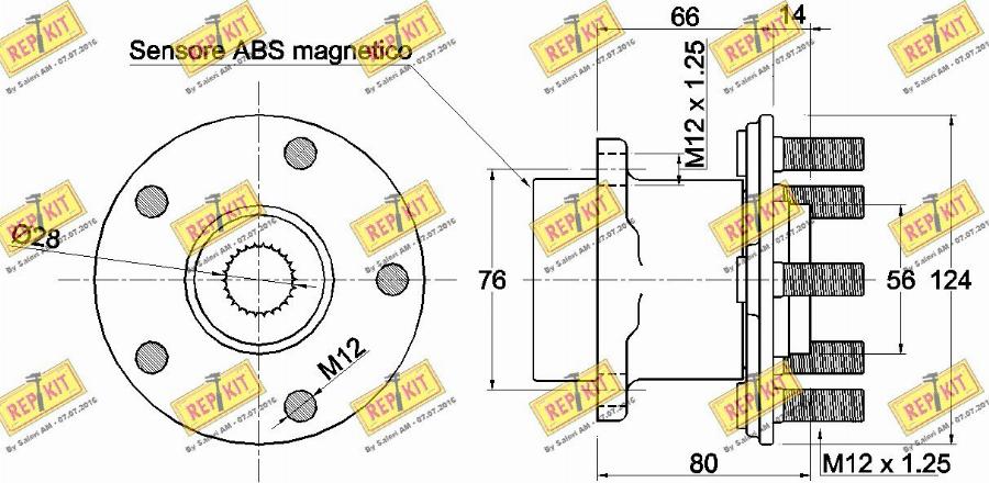 REPKIT RKB2728 - Комплект підшипника маточини колеса autocars.com.ua