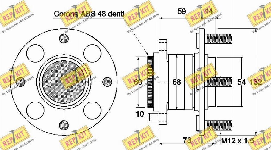 REPKIT RKB2736 - Комплект підшипника маточини колеса autocars.com.ua