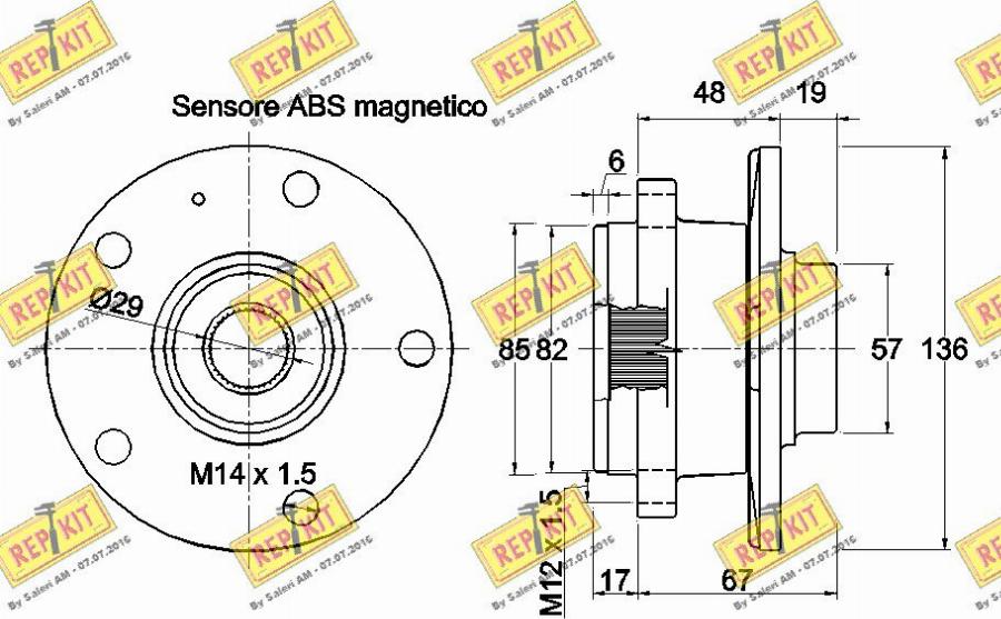 REPKIT RKB2771 - Комплект підшипника маточини колеса autocars.com.ua