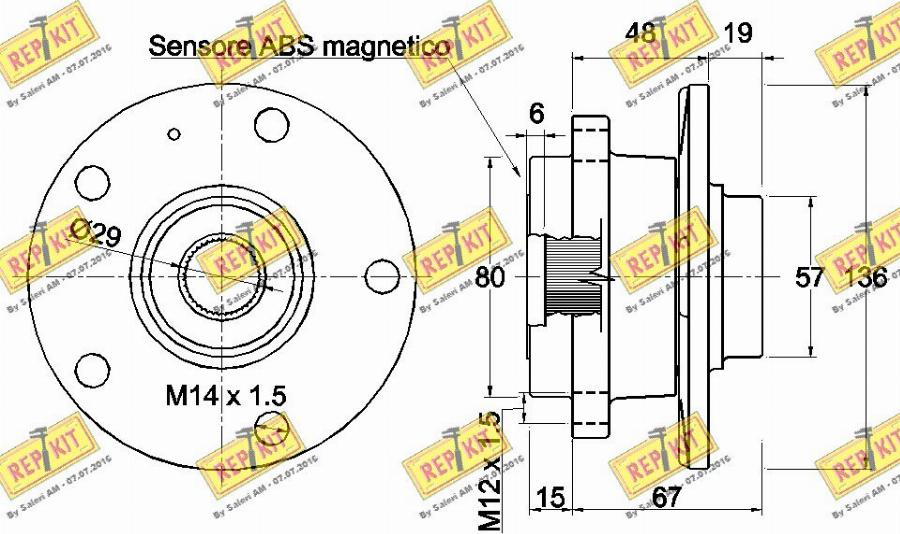 REPKIT RKB2773 - Комплект підшипника маточини колеса autocars.com.ua