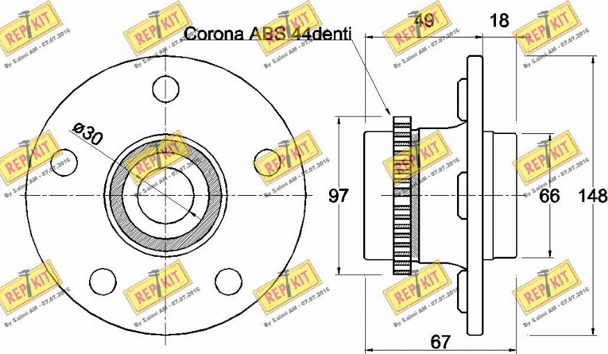 REPKIT RKB2779 - Комплект подшипника ступицы колеса autodnr.net