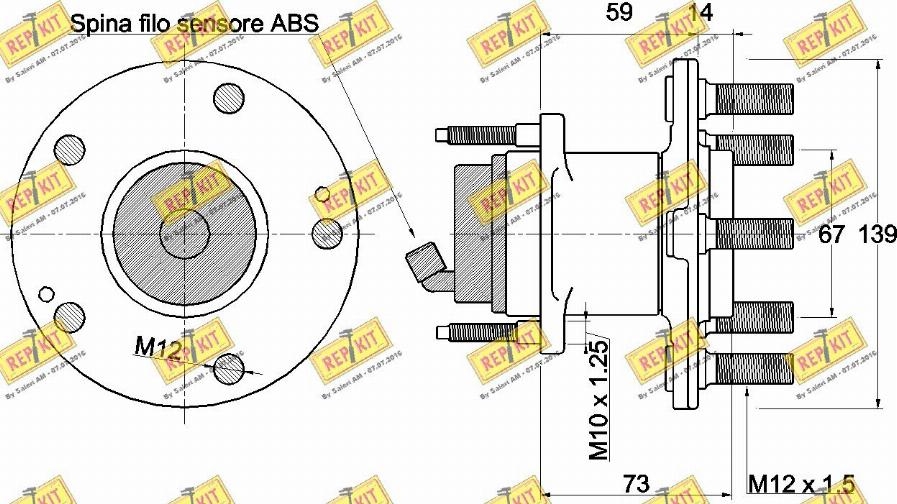 REPKIT RKB2785 - Комплект підшипника маточини колеса autocars.com.ua