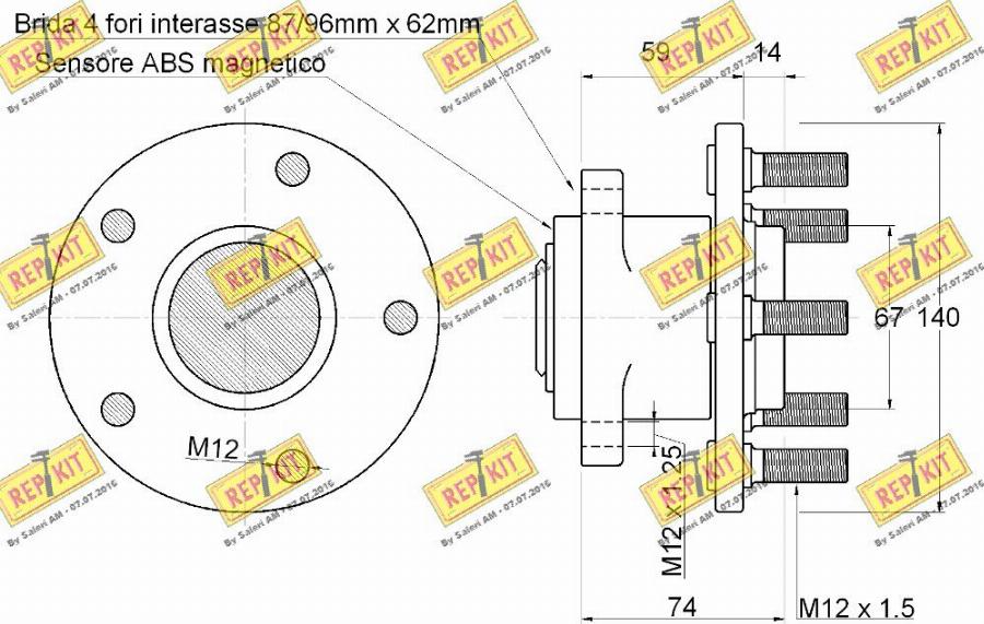 REPKIT RKB2834 - Комплект підшипника маточини колеса autocars.com.ua