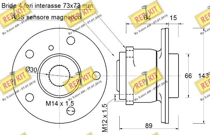 REPKIT RKB2855 - Комплект підшипника маточини колеса autocars.com.ua