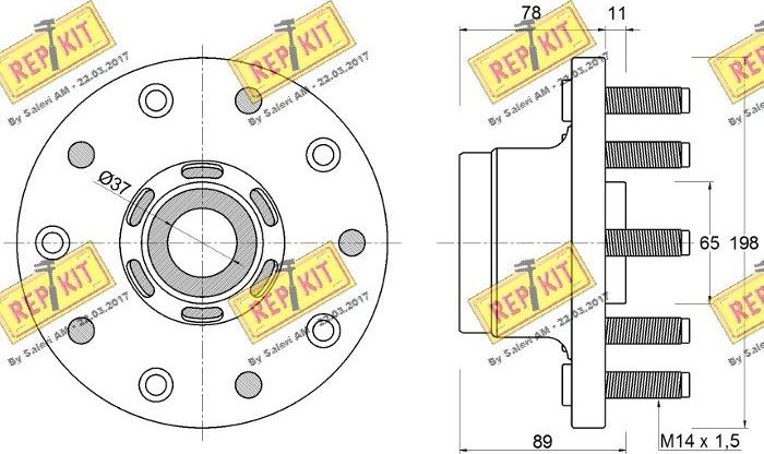 REPKIT RKB2880 - Комплект підшипника маточини колеса autocars.com.ua