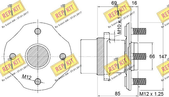 REPKIT RKB2889 - Комплект підшипника маточини колеса autocars.com.ua