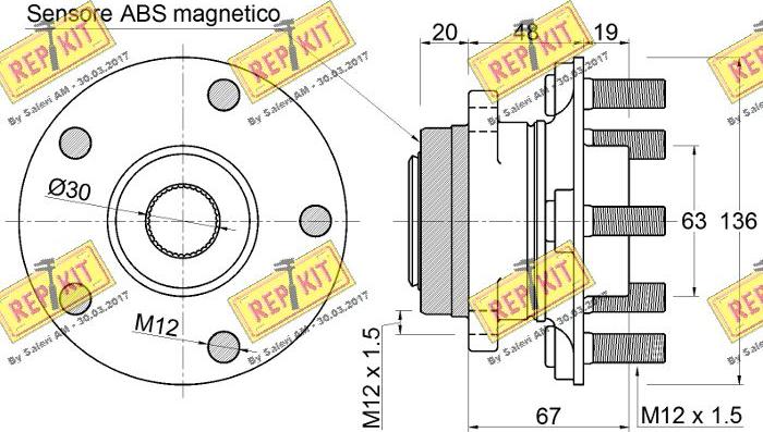 REPKIT RKB2896 - Комплект підшипника маточини колеса autocars.com.ua