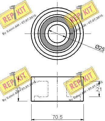 REPKIT RKT1005 - Паразитний / Провідний ролик, зубчастий ремінь autocars.com.ua