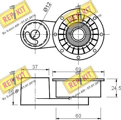 REPKIT RKT1007 - Натяжна ролик, ремінь ГРМ autocars.com.ua