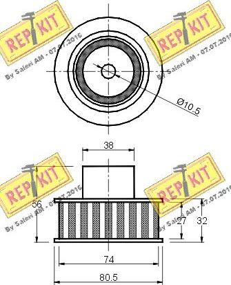 REPKIT RKT1029 - Паразитний / Провідний ролик, зубчастий ремінь autocars.com.ua