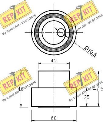 REPKIT RKT1030 - Натяжна ролик, ремінь ГРМ autocars.com.ua